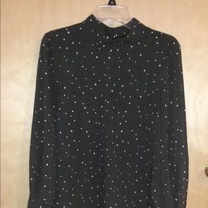 H&M Olive Green and Polka Dot Button Blouse